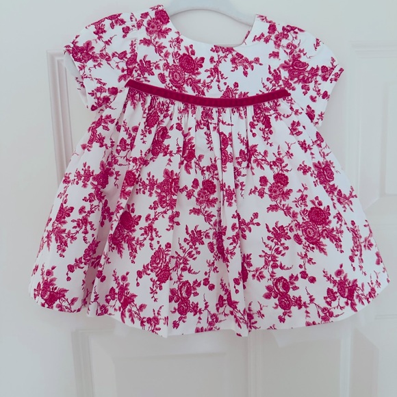 Janie and Jack Toile Bow Dress NWT 0-3M - Picture 1 of 3